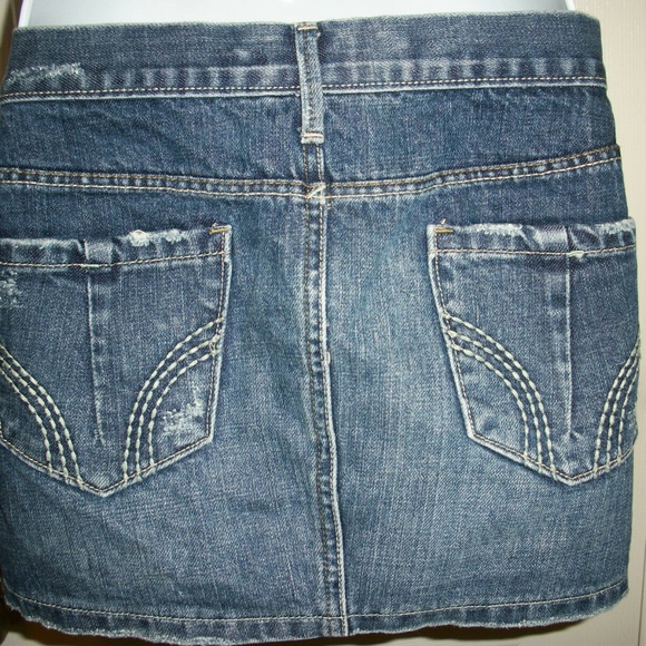 HOLLISTER Dark Denim Mini Straight Skirt Size 7 - Picture 6 of 8